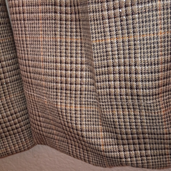 Chico's Plaid Pants Brown Neutrals Metallic Accents size 14/16 - Picture 12 of 16